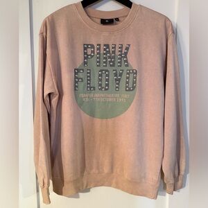 Pink Floyd Studded Graphic Beige/Peach Sweatshirt